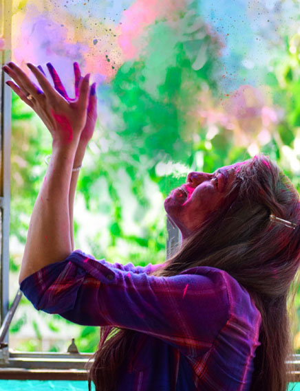 Throwing dust particles or glitter in the air Throwing dust particles or glitter in the air