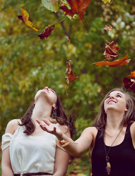 Throwing leaves in the air Throwing leaves in the air